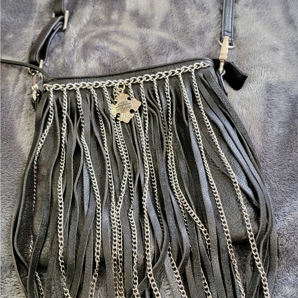 Black leather small Harley Davidson crossbody